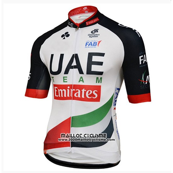 2018 Maillot Ciclismo UCI Mondo Champion Leader UAE Blanc Manches Courtes et Cuissard